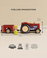 Tractor din lemn, Le Toy Van, rosu, 3 ani+