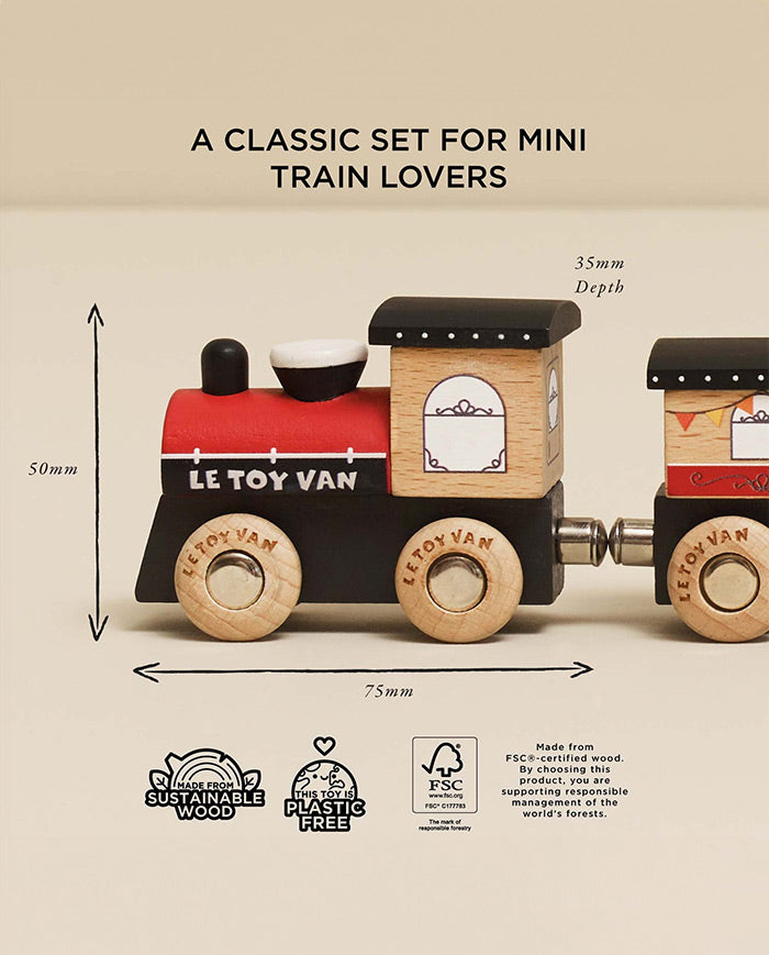 Trenulet de pasageri, Le Toy Van, Royal Express, din lemn, rosu
