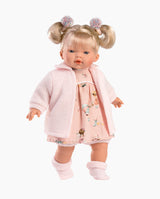 Imbracaminte Llorens, Papusi 33 cm, cu jacheta si rochita roz, 5 piese