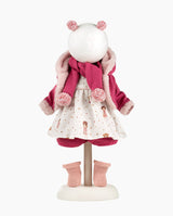 Imbracaminte Llorens, Papusi 38 cm, cu jacheta si fular fuchsia, 6 piese
