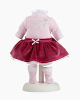 Imbracaminte Llorens, Papusi 35 cm, fustita roz, 4 piese