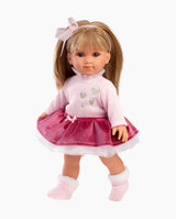 Imbracaminte Llorens, Papusi 35 cm, fustita roz, 4 piese