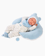 Imbracaminte Llorens, Bebelusi 42 cm, cu perinita semiluna albastra, 6 piese