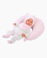 Imbracaminte Llorens, Bebelusi 42 cm, cu perinita semiluna roz, 6 piese