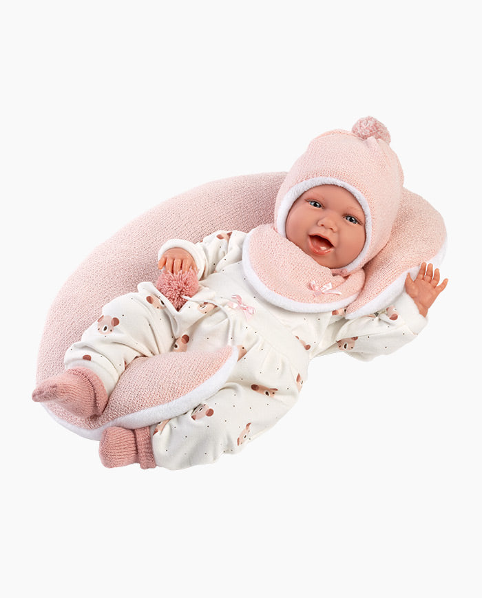 Imbracaminte Llorens, Bebelusi 42 cm, pernita semiluna roz piersica, 6 piese